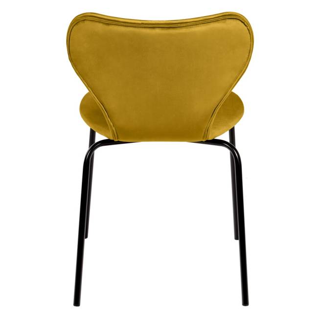 Стул Seven Style горчичный велюр с чёрными ножками