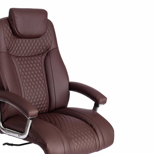 Кресло Trust (max) кож/зам, коричневый/коричневый стеганный/коричневый, 36-36/36-36/6/36-36/06 коричневый/коричневый стеганный/коричневый кож/зам