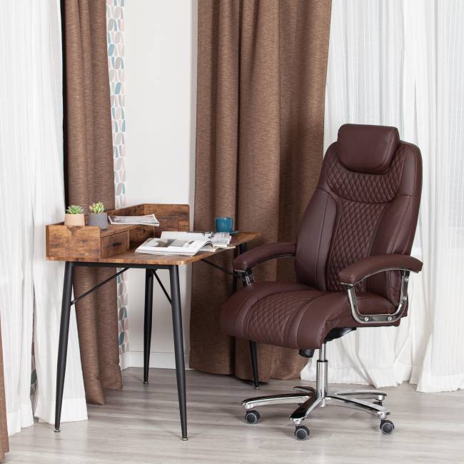 Кресло Trust (max) кож/зам, коричневый/коричневый стеганный/коричневый, 36-36/36-36/6/36-36/06 коричневый/коричневый стеганный/коричневый кож/зам