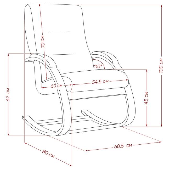 Кресло-качалка Leset Милано Слоновая кость V23 молочный шоколад