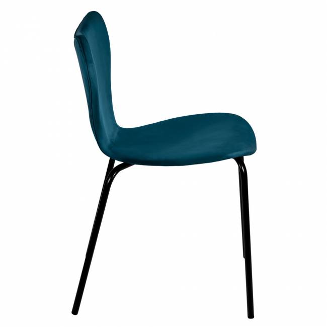 Стул Seven Style тёмно-бирюзовый велюр с чёрными ножками Стул Seven Style тёмно-бирюзовый велюр с чёрными ножками