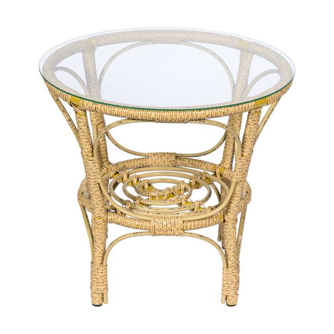 Комплект кофейный из искусственного ротанга Багама 3+1, светло-коричневый Комплект кофейный из искусственного ротанга Багама 3+1, светло-коричневый