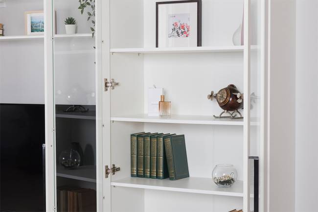 Комод с сервантом Валенсия цвет белый шагрень Комод с сервантом Валенсия цвет белый шагрень