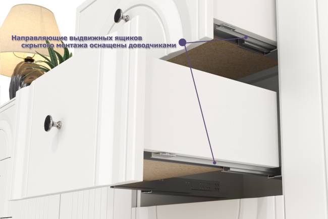 Комод с сервантом Валенсия цвет белый шагрень Комод с сервантом Валенсия цвет белый шагрень