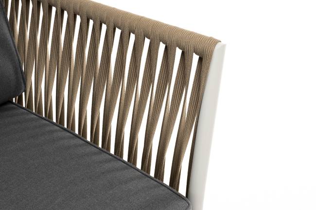 "Касабланка" диван 2-местный плетеный из роупа, каркас алюминий светло-серый (RAL7035) муар, роуп серо-коричневый 23мм, ткань серая 017 "Касабланка" диван 2-местный плетеный из роупа, каркас алюминий светло-серый (RAL7035) муар, роуп серо-коричневый 23мм, ткань серая 017