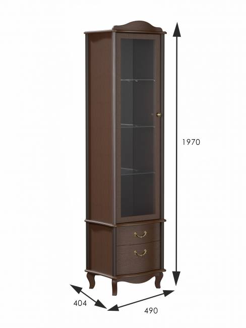 Шкаф-витрина Джульетта, орех Л Шкаф-витрина Джульетта, орех Л
