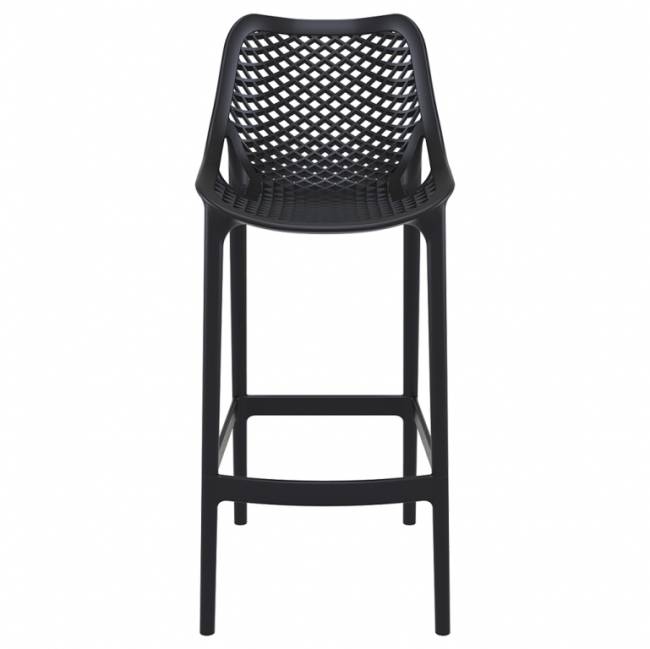 Стул пластиковый барный Air Bar 75 черный 450х530х1050 мм