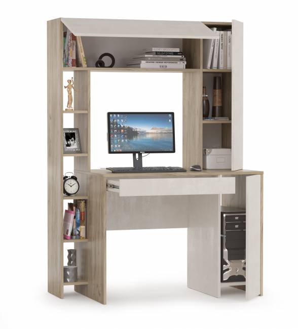 Стол компьютерный Комфорт 12.71 цвет дуб крафт серый/шёлковый камень