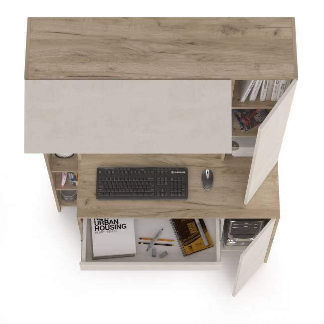 Стол компьютерный Комфорт 12.71 цвет дуб крафт серый/шёлковый камень