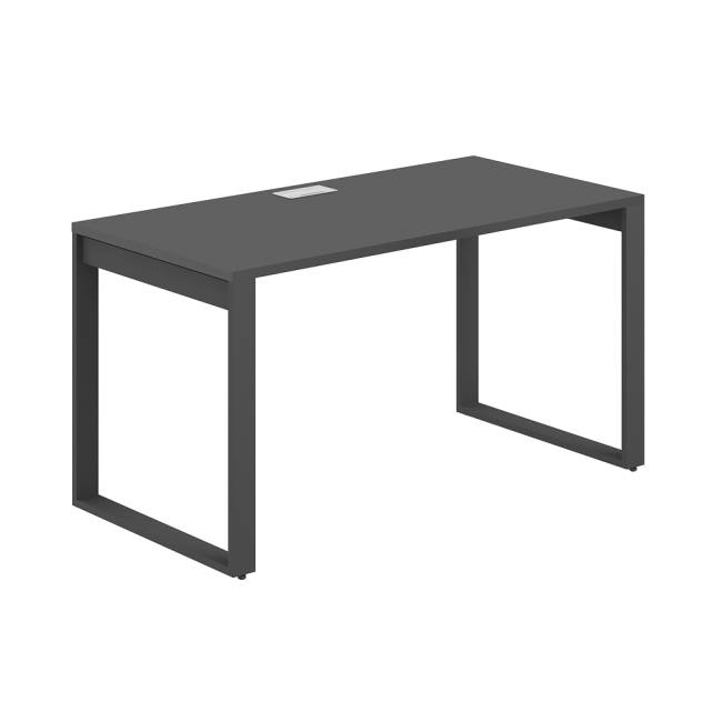 AG.101.AN.L.72.AN  / Стол 1200х600х750 / профиль О-образный: 70х20 антрацит; лючок: серебро; столешница: антрацит
