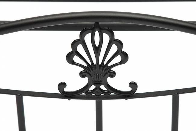 Кровать РУМБА (AT-203)/ RUMBA дерево гевея/металл, 160*200 см (Queen bed), красный дуб/черный дуб темный дерево гевея/металл