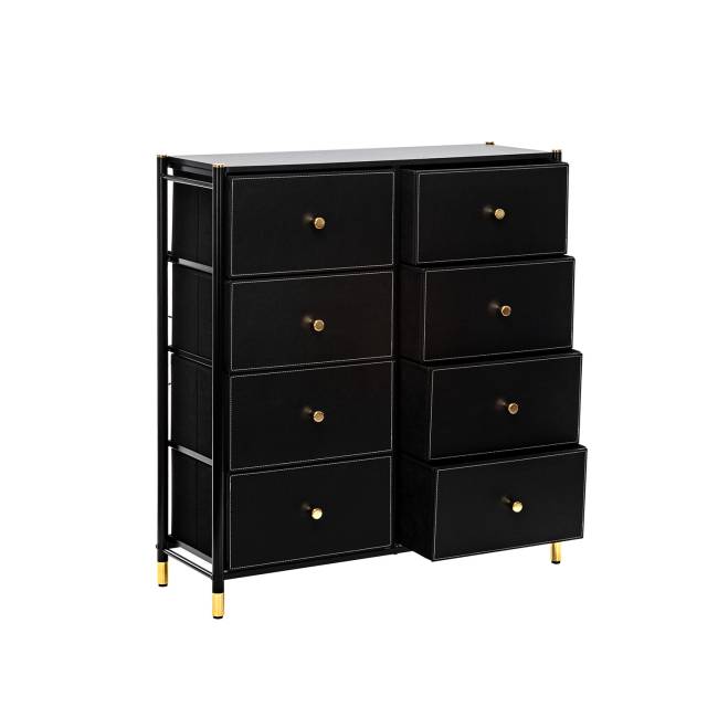 Комод Leset Хайди 8 ящиков Чёрный Чёрный