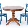 Обеденная группа Брамос К 100 орех со стульями Ингольф синий Обеденная группа Брамос К 100 орех со стульями Ингольф синий