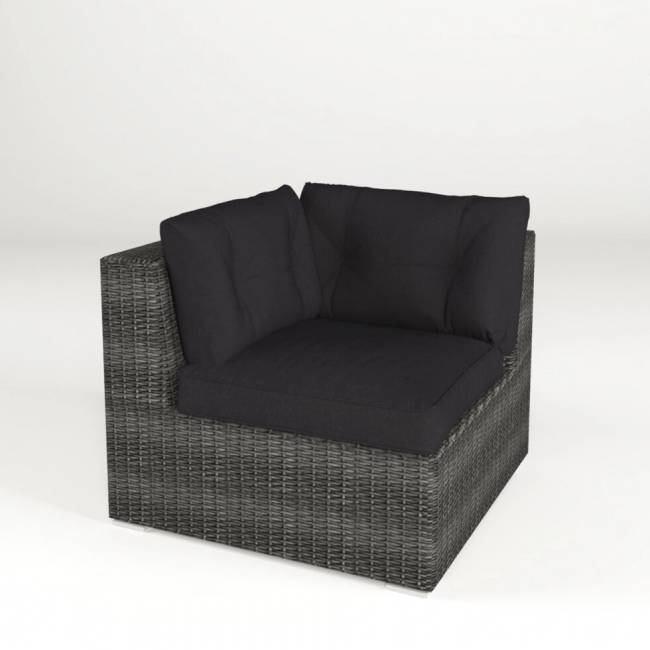 Угловая секция "Севилья", из искусственного ротанга, серый, темно-серый