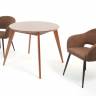 Стол Сканди К 100 орех с креслами Пичч велюр коричневый Стол Сканди К 100 орех с креслами Пичч велюр коричневый