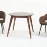 Стол Сканди К 100 орех с креслами Пичч велюр коричневый Стол Сканди К 100 орех с креслами Пичч велюр коричневый
