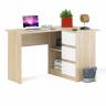 Угловой компьютерный стол Мори МС-16 правый цвет дуб сонома/белый Угловой компьютерный стол Мори МС-16 правый цвет дуб сонома/белый
