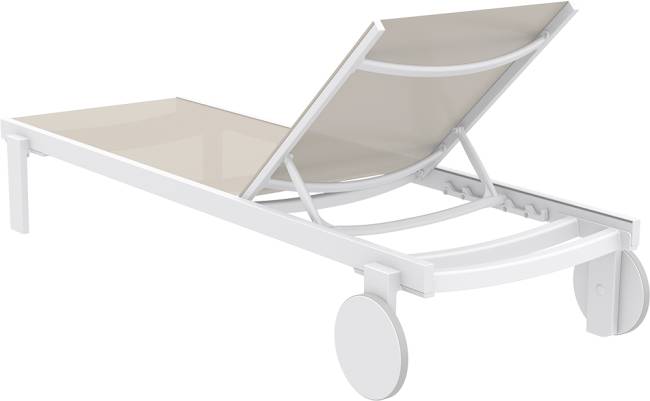 Шезлонг-лежак металлический Casablanca белый, бежевый 1900х740х310 мм