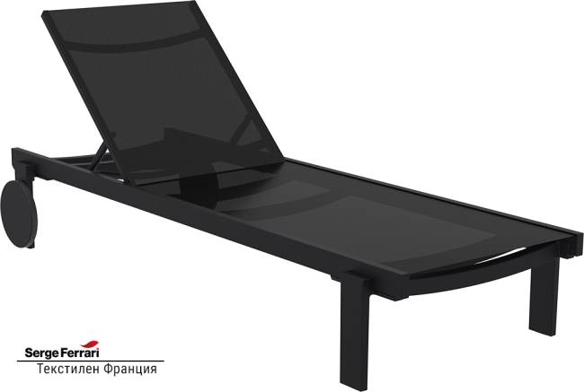 Шезлонг-лежак металлический Casablanca черный 1900х740х310 мм Шезлонг-лежак металлический Casablanca черный 1900х740х310 мм