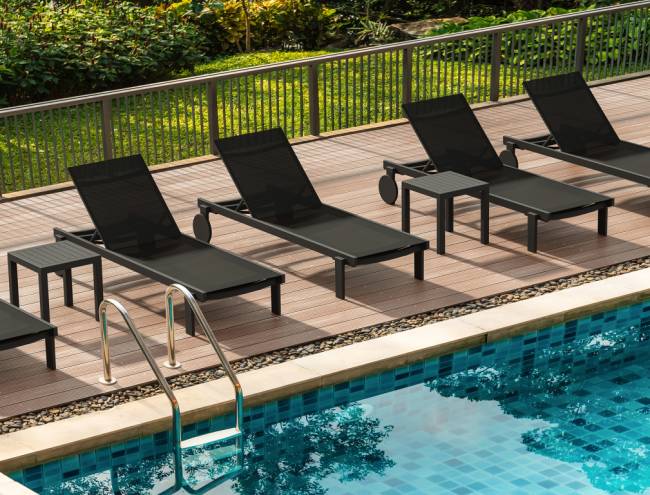 Шезлонг-лежак металлический Casablanca черный 1900х740х310 мм Шезлонг-лежак металлический Casablanca черный 1900х740х310 мм