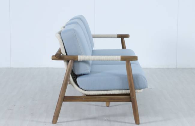 Диван деревянный трехместный Apoyo грецкий орех, голубой 1954х778х758 мм Диван деревянный трехместный Apoyo грецкий орех, голубой 1954х778х758 мм