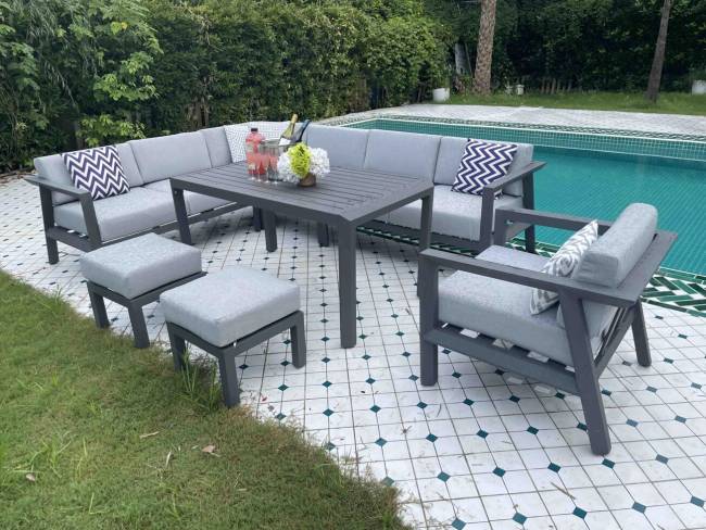 Угловой диван из алюминия Graphite Угловой диван из алюминия Graphite