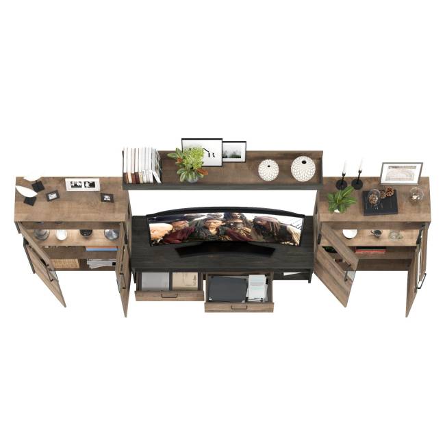 Мебель лофт с подсветкой для гостиной Трувор № 67 цвет дуб гранж песочный/интра