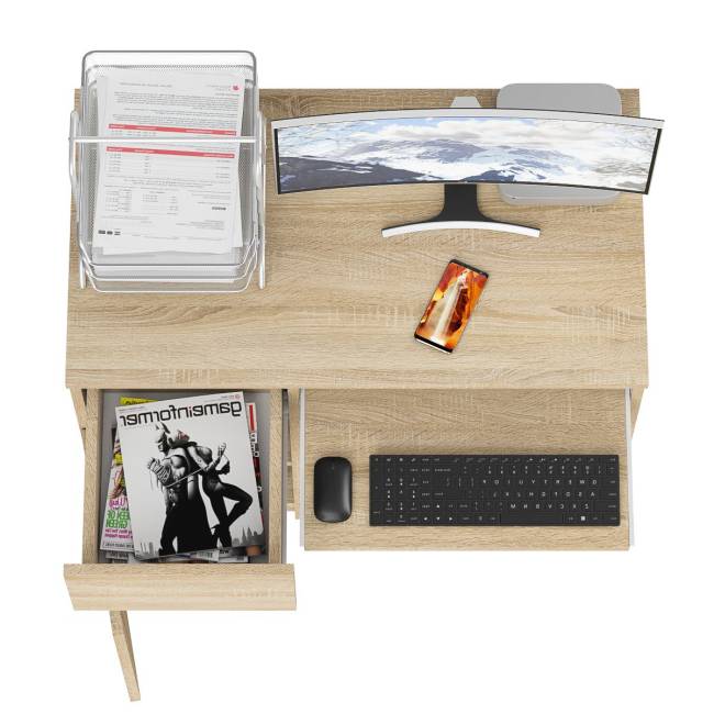 Стол компьютерный Мори МС-1 левый цвет дуб сонома