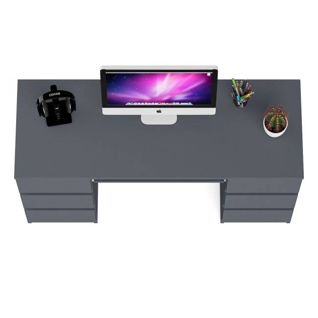 Компьютерный стол с двумя тумбами Мори МС-2 цвет графит Компьютерный стол с двумя тумбами Мори МС-2 цвет графит