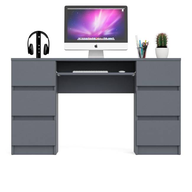 Компьютерный стол с двумя тумбами Мори МС-2 цвет графит Компьютерный стол с двумя тумбами Мори МС-2 цвет графит