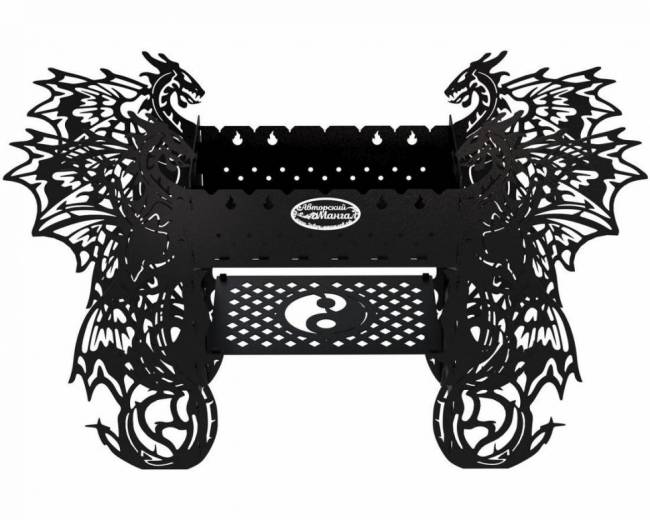 Мангал разборный "Крылатые драконы", сталь AISI304, 3мм