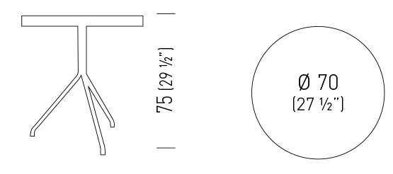Cтол обеденный керамогранитный Lol Gres Porcelain Ø700х750 мм