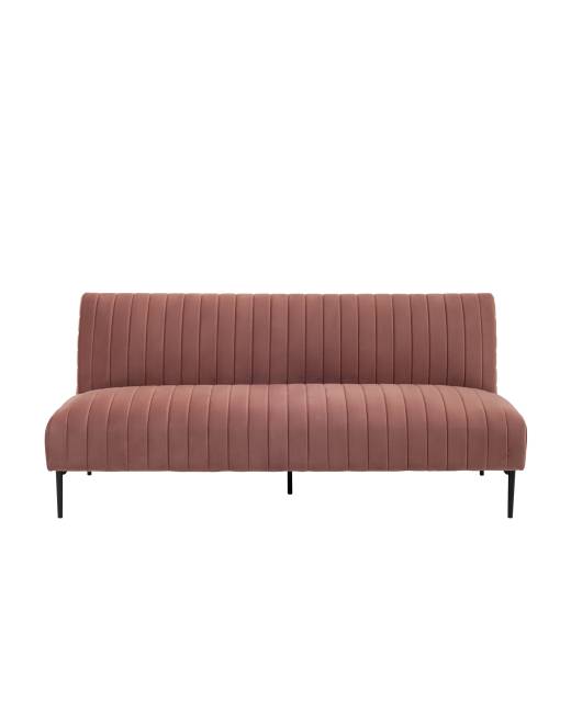 Диван прямой Дрезден велюр пыльно-розовый