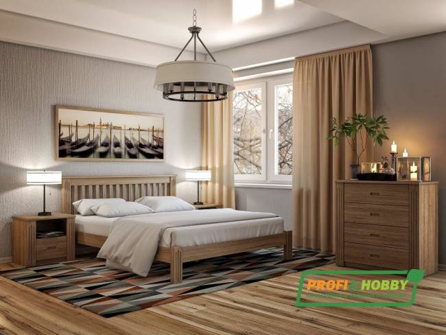 Кровать Rino 1200 х 2000 дуб, без покраски