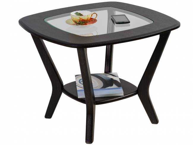 Стол журнальный Мельбурн со стеклом венге/венге