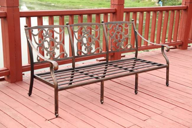 Диван трехместный из литого алюминия Venice Диван трехместный из литого алюминия Venice