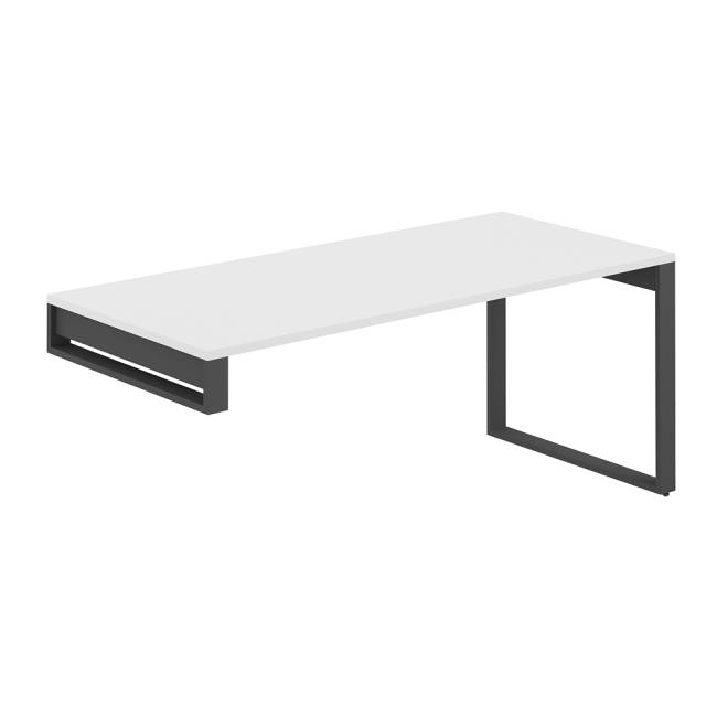 AG.001.WH.72.AN / Стол 1800х800х750 на опорную тумбу / профиль О-образный: 70х20 антрацит;  столешница: белый