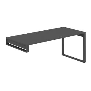 AG.001.AN.72.AN / Стол 1800х800х750 на опорную тумбу / профиль О-образный: 70х20 антрацит;  столешница: антрацит