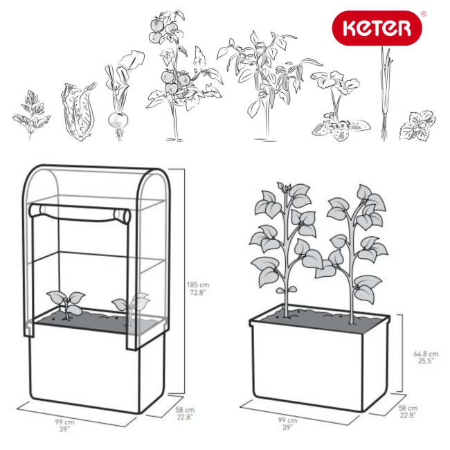 Грядка-теплица для растений Maple green house (графит) Грядка-теплица для растений Maple green house (графит)