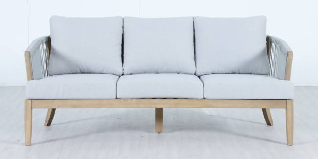 Диван деревянный трехместный Veneto светлый тик, серый 1880х802х711 мм Диван деревянный трехместный Veneto светлый тик, серый 1880х802х711 мм