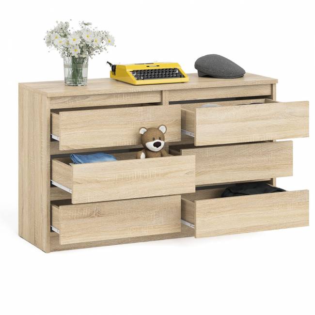 Широкий комод шесть ящиков Мори МК1200.6 цвет дуб сонома Широкий комод шесть ящиков Мори МК1200.6 цвет дуб сонома