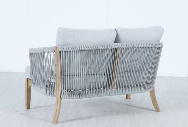 Диван деревянный двухместный Veneto светлый тик, серый 1280х802х711 мм Диван деревянный двухместный Veneto светлый тик, серый 1280х802х711 мм