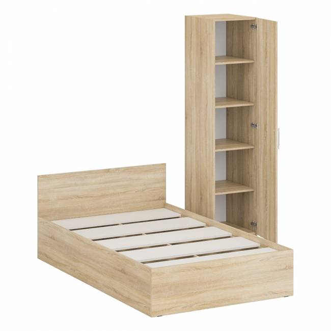 Кровать односпальная 1200 с пеналом Стандарт цвет дуб сонома