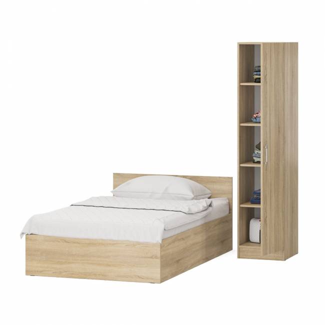 Кровать односпальная 1200 с пеналом Стандарт цвет дуб сонома
