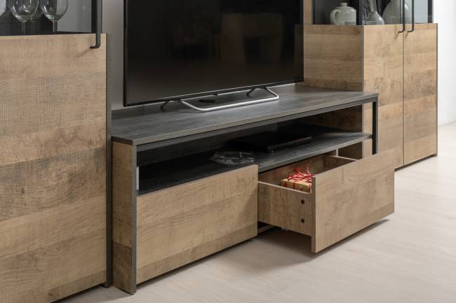 Тумба под ТВ Трувор 13.70 цвет дуб гранж песочный/интра