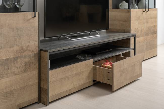 Стенка для гостиной Трувор № 111 цвет дуб гранж песочный/интра