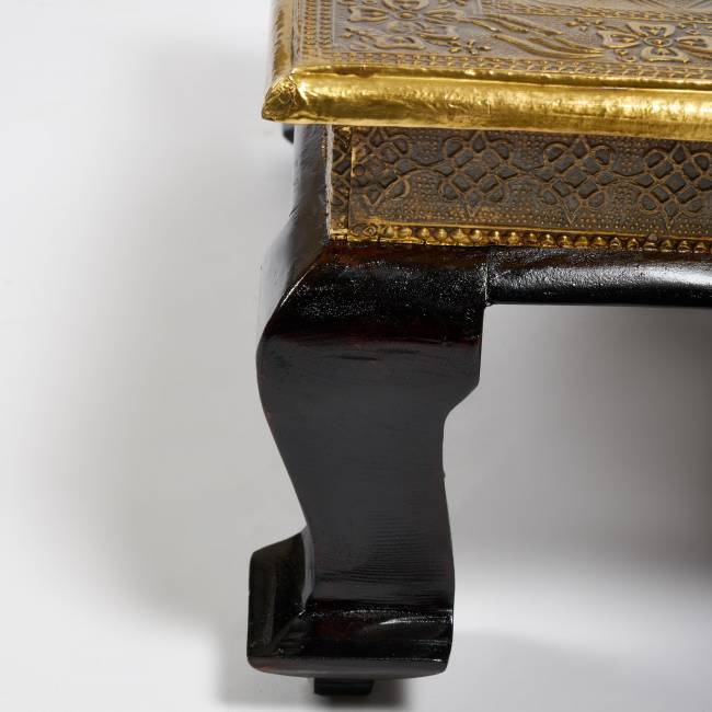 Столик Secret De Maison GOLDEN HAVELY ( mod. BJ-002) дерево манго, 46х46x18, этническая чеканка (Комплект из 2 шт.) этническая чеканка дерево манго