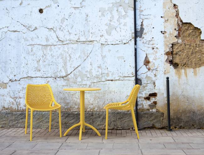 Стол пластиковый Octopus желтый Ø600х750 мм