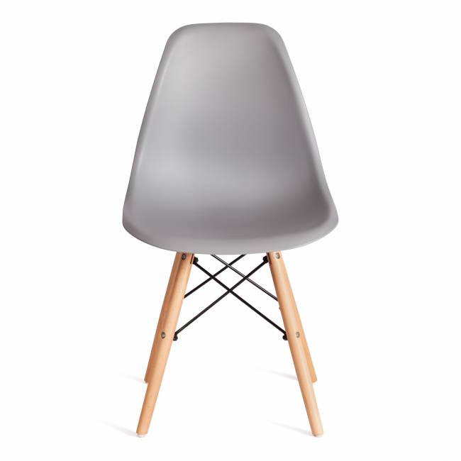 Стул CINDY (EAMES) (mod. 1801) дерево бук/металл/сиденье пластик, 45x51x82 см, Light grey (светло-серый) (Комплект из 4 шт.) светло-серый дерево бук/металл/сиденье пластик