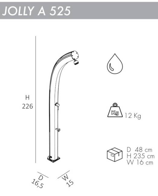 Душ уличный Jolly A 525 бежевый 165х150х2260 мм